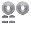 6502-07012 Brake Rotors w/5000 Advanced Brake Pads Kit, 1966-1988 Multiple Makes/Models, Position: Rear