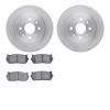 6502-21050 Brake Rotors w/5000 Advanced Brake Pads Kit, 1998-2003 Kia/Hyundai/Genesis, Position: Rear - image 1