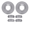 6502-23025 Brake Rotors w/5000 Advanced Brake Pads Kit, 1971-1983 Renault, Position: Front, Rear
