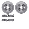 6502-56027 Brake Rotors w/5000 Advanced Brake Pads Kit, 1987-1994 Ford/Lincoln/Mercury/Mazda, Position: Rear - image 1
