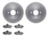 6502-56067 Brake Rotors w/5000 Advanced Brake Pads Kit, 1995-2000 Ford/Lincoln/Mercury/Mazda, Position: Rear - image 1