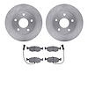 6502-57004 Brake Rotors w/5000 Advanced Brake Pads Kit, 1988-1989 Ford/Lincoln/Mercury/Mazda, Position: Front - image 1