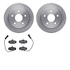 6502-57007 Brake Rotors w/5000 Advanced Brake Pads Kit, 1988-1989 Ford/Lincoln/Mercury/Mazda, Position: Rear - image 1
