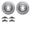 6502-73432 Brake Rotors w/5000 Advanced Brake Pads Kit, Fits Select Audi/Volkswagen, Position: Front - image 1