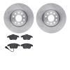 6502-74432 Brake Rotors w/5000 Advanced Brake Pads Kit, 2012-2020 Audi/Volkswagen, Position: Front - image 1