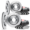 6504-01065 Brake Rotors w/5000 Advanced Brake Pads Kit, 2015-2017 Ford/Lincoln/Mercury/Mazda, Position: Front and Rear - image 1