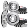 6504-31059 Brake Rotors w/5000 Advanced Brake Pads Kit, 2012-2019 BMW, Position: Front and Rear