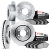 6504-72119 Brake Rotors w/5000 Advanced Brake Pads Kit, 1998-2000 Mitsubishi, Position: Front and Rear - image 1