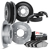 6504-76017 Brake Rotors w/5000 Advanced Brake Pads/Drums & Shoes Kit, 1981-1985 Lexus/Toyota/Scion, Position: Front and Rear - image 1