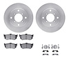 6512-01020 Brake Rotors w/5000 Advanced Brake Pads Kit with Hardware, 1989-1994 Suzuki, Position: Rear - image 1