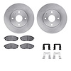 6512-01047 Brake Rotors w/5000 Advanced Brake Pads Kit with Hardware, 2004-2009 Multiple Makes/Models, Position: Front - image 1