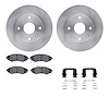 6512-01053 Brake Rotors w/5000 Advanced Brake Pads Kit with Hardware, 2004-2010 Multiple Makes/Models, Position: Front - image 1