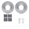 6512-02036 Brake Rotors w/5000 Advanced Brake Pads Kit with Hardware, 1967-1974 Porsche, Position: Front - image 1