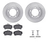 6512-02058 Brake Rotors w/5000 Advanced Brake Pads Kit with Hardware, 1997-2004 Porsche, Position: Rear - image 1
