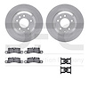 6512-02142 Brake Rotors w/5000 Advanced Brake Pads Kit with Hardware, 2011-2014 Porsche, Position: Rear - image 1