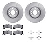 6512-02155 Brake Rotors w/5000 Advanced Brake Pads Kit with Hardware, 2008-2009 Audi/Volkswagen, Position: Front - image 1