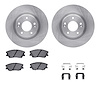 6512-03091 Brake Rotors w/5000 Advanced Brake Pads Kit with Hardware, Fits Select Kia/Hyundai/Genesis, Position: Front - image 1