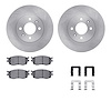 6512-03099 Brake Rotors w/5000 Advanced Brake Pads Kit with Hardware, 2006-2012 Multiple Makes/Models, Position: Front - image 1