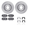 6512-03121 Brake Rotors w/5000 Advanced Brake Pads Kit with Hardware, Fits Select Kia/Hyundai/Genesis, Position: Front - image 1