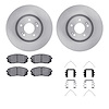 6512-03123 Brake Rotors w/5000 Advanced Brake Pads Kit with Hardware, 2016-2020 Kia/Hyundai/Genesis, Position: Front - image 1