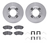 6512-03146 Brake Rotors w/5000 Advanced Brake Pads Kit with Hardware, 1997-1998 Kia/Hyundai/Genesis, Position: Front - image 1