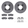 6512-03147 Brake Rotors w/5000 Advanced Brake Pads Kit with Hardware, 1992-1998 Kia/Hyundai/Genesis, Position: Front - image 1