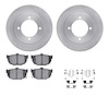 6512-03150 Brake Rotors w/5000 Advanced Brake Pads Kit with Hardware, 1994-1996 Kia/Hyundai/Genesis, Position: Rear - image 1