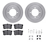 6512-03156 Brake Rotors w/5000 Advanced Brake Pads Kit with Hardware, 1994-1998 Kia/Hyundai/Genesis, Position: Rear - image 1