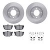 6512-03159 Brake Rotors w/5000 Advanced Brake Pads Kit with Hardware, 1997-2006 Kia/Hyundai/Genesis, Position: Rear - image 1
