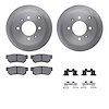 6512-03162 Brake Rotors w/5000 Advanced Brake Pads Kit with Hardware, 1999-2006 Kia/Hyundai/Genesis, Position: Rear - image 1