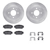 6512-03168 Brake Rotors w/5000 Advanced Brake Pads Kit with Hardware, 2000-2002 Kia/Hyundai/Genesis, Position: Front - image 1