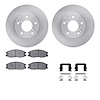 6512-03171 Brake Rotors w/5000 Advanced Brake Pads Kit with Hardware, 2001-2003 Kia/Hyundai/Genesis, Position: Front - image 1