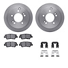 6512-03177 Brake Rotors w/5000 Advanced Brake Pads Kit with Hardware, 2008-2010 Kia/Hyundai/Genesis, Position: Rear - image 1