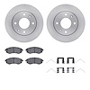 6512-03182 Brake Rotors w/5000 Advanced Brake Pads Kit with Hardware, 2002-2003 Kia/Hyundai/Genesis, Position: Front - image 1