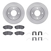 6512-03183 Brake Rotors w/5000 Advanced Brake Pads Kit with Hardware, 2001-2002 Kia/Hyundai/Genesis, Position: Front - image 1
