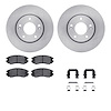 6512-03195 Brake Rotors w/5000 Advanced Brake Pads Kit with Hardware, 2004-2006 Kia/Hyundai/Genesis, Position: Front - image 1