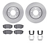 6512-03198 Brake Rotors w/5000 Advanced Brake Pads Kit with Hardware, 2010-2011 Kia/Hyundai/Genesis, Position: Front - image 1
