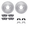 6512-03256 Brake Rotors w/5000 Advanced Brake Pads Kit with Hardware, 2005-2008 Kia/Hyundai/Genesis, Position: Rear - image 1