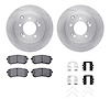6512-03260 Brake Rotors w/5000 Advanced Brake Pads Kit with Hardware, 2016-2020 Kia/Hyundai/Genesis, Position: Rear - image 1