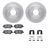 6512-03261 Brake Rotors w/5000 Advanced Brake Pads Kit with Hardware, 2008-2011 Kia/Hyundai/Genesis, Position: Rear - image 1