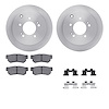 6512-03266 Brake Rotors w/5000 Advanced Brake Pads Kit with Hardware, 2006-2009 Kia/Hyundai/Genesis, Position: Rear - image 1