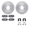 6512-03267 Brake Rotors w/5000 Advanced Brake Pads Kit with Hardware, 2007-2009 Kia/Hyundai/Genesis, Position: Rear - image 1
