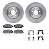 6512-03291 Brake Rotors w/5000 Advanced Brake Pads Kit with Hardware, 2009-2011 Kia/Hyundai/Genesis, Position: Front - image 1