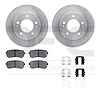 6512-03324 Brake Rotors w/5000 Advanced Brake Pads Kit with Hardware, Fits Select Kia/Hyundai/Genesis, Position: Rear - image 1