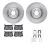 6512-03357 Brake Rotors w/5000 Advanced Brake Pads Kit with Hardware, 2015-2017 Kia/Hyundai/Genesis, Position: Front - image 1