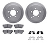 6512-03376 Brake Rotors w/5000 Advanced Brake Pads Kit with Hardware, 2001-2010 Kia/Hyundai/Genesis, Position: Rear - image 1