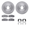 6512-03381 Brake Rotors w/5000 Advanced Brake Pads Kit with Hardware, 2001-2006 Kia/Hyundai/Genesis, Position: Front - image 1