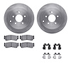 6512-03384 Brake Rotors w/5000 Advanced Brake Pads Kit with Hardware, 2007-2009 Kia/Hyundai/Genesis, Position: Rear - image 1