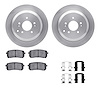 6512-03390 Brake Rotors w/5000 Advanced Brake Pads Kit with Hardware, 2007-2012 Kia/Hyundai/Genesis, Position: Rear - image 1
