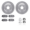 6512-03399 Brake Rotors w/5000 Advanced Brake Pads Kit with Hardware, 2010-2019 Kia/Hyundai/Genesis, Position: Rear - image 1